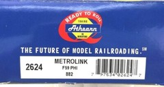 NOS Athearn HO Scale Metrolink F59 PHI 882 2624 DCC Quick-Plug