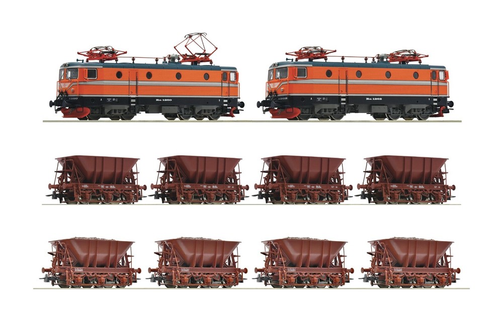 Roco 7520048 + 6600068 + 6600069: SJ – Rm locomotives & freight wagons (NEW)