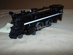 LIONEL O 8632 WHITE STRIPE SMOKING STEAM ENGINE WITH METAL SHELL #4