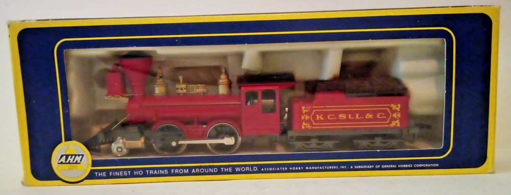 AHM HO SCALE 2-4-0 BOWKER KCSTL&C STEAM ENGINE COAL CAR W/BOX UNTESTED