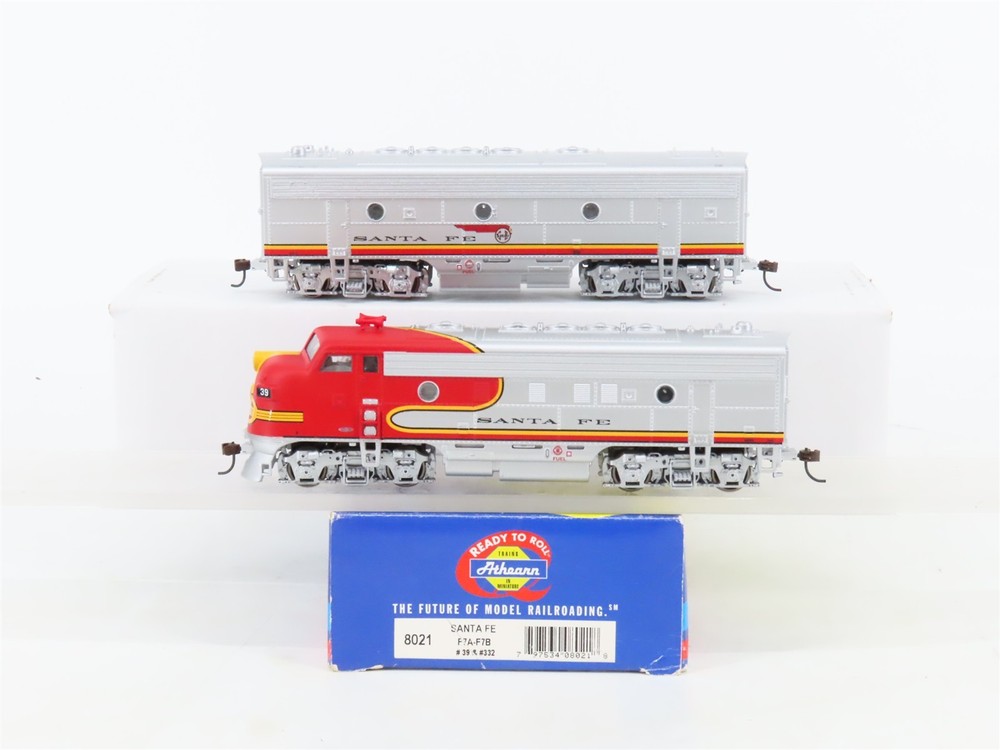 HO Scale Athearn RTR 8021 ATSF Santa Fe F7A/F7B Diesel Locomotive Set