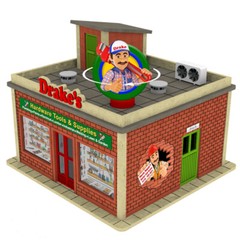 Hardware Shop w/Motorized Rotating Banner and Lighting O Scale (1:45)
