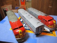 Vintage Marx 0 Gauge #1095 Santa Fe ABA Diesel Locomotives Set of 3 Tested Runs