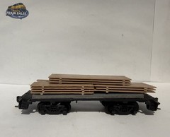 HO Scale Flatcar w/ Lumber Load Plastic Wheels /metal Kadee knuckle couplers
