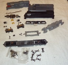 Athearn Locomotive Parts, Underframes, Motor, Trucks, Wheel Sets, Shells HO