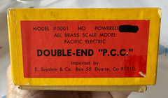 HO SUYDAM #5001 PACIFIC ELECTRIC DOUBLE-END “P.C.C.” STREETCAR ( POWERED)