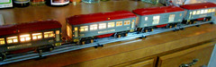 LIONEL PREWAR O GAUGE 4 X PULLMAN PASSENGER CARS 600(2) 601 602 OBXS