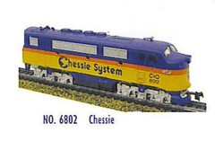 HO TRAIN CHESSIE SYSTEM LOCOMOTIVE TRAINS F-2 A by MRC C&O