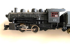 Bachmann HO Sante Fe 0-4-0 Steam Locomotive #99 & Tender – NOT RUNNING – READ