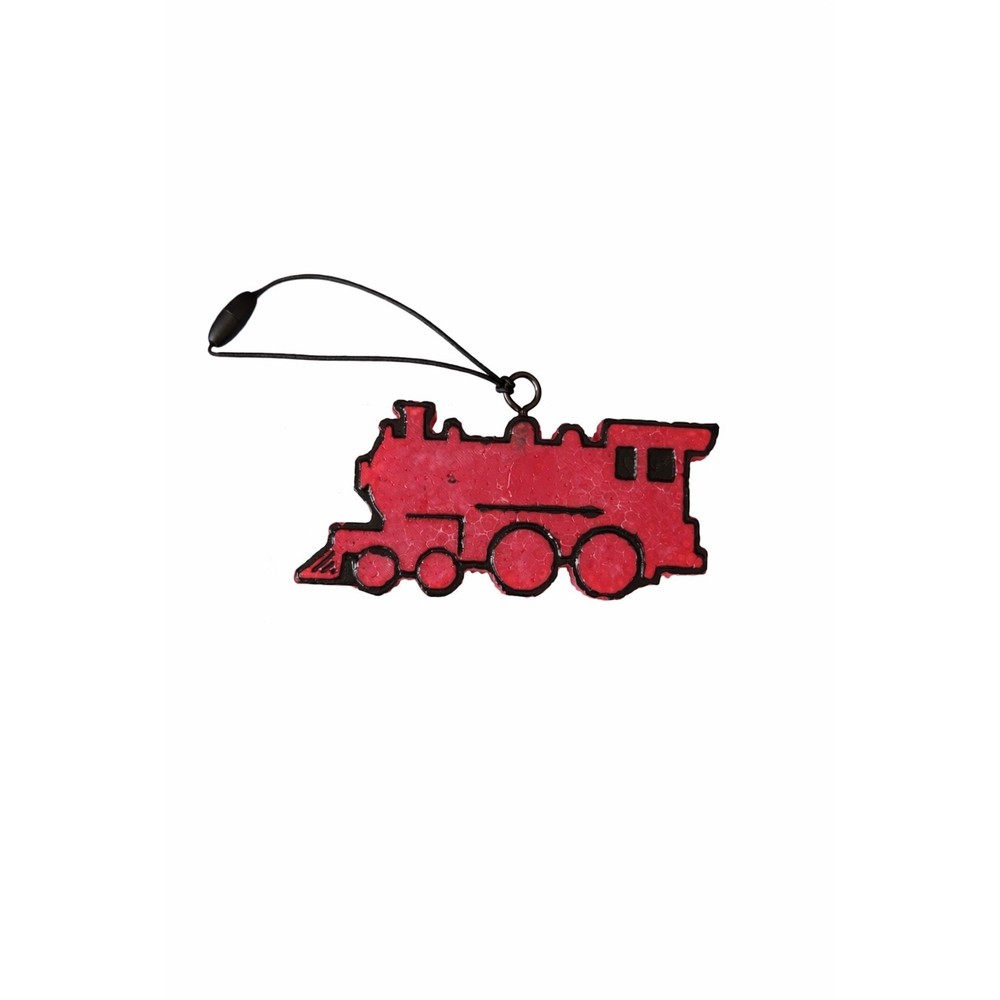 Handmade Train Car Air Freshener Strawberry Leather Scent Red Locomotive