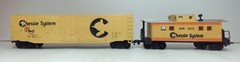HO Scale Chessie System 3 Bachmann 50′ Box Cars and 1 Life-Like Caboose (RS630)