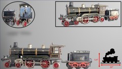 Very Rare 1902-1906 Märklin 2-B-1 1-Gauge CE 1021 4-4-2 Clockwork Locomotive