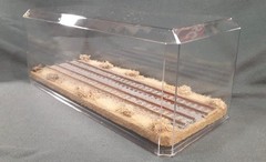 S SCALE 16″ DOUBLE TRACK DISPLAY CASE- “DESERT SCENE”-FOR ANY S TRAINS