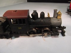 HO Scale 0-4-0 Steam Locomotive #94 and a Tender, passenger, baggage, caboose