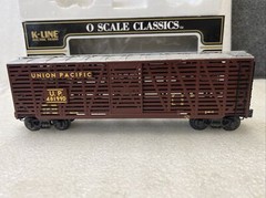K-Line K763-2111 Union Pacific Classic Stock Car O Gauge W/OB see ad