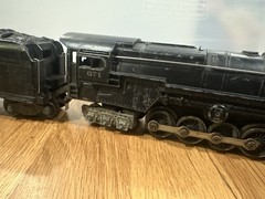 Lionel Postwar 1947 #671 S2 6-8-6 Turbine w/671W Whistle Tender O Gauge Untested