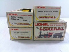 Lionel 6-8701 O Gauge General 4-4-0 Steam Locomotive and Tender & 3 cars LN+ L53