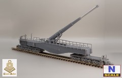 1/160 (N-scale) WWII German K5 railway Gun /w wheels & coupliers resin kit