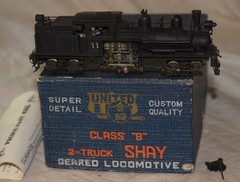 United PFM Pacific Fast Mail Brass Class B 2-Truck Shay Locomotive – HO in Box