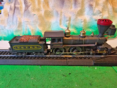 HO Scale Pocher V&TRR Steam Locomotive & Tender 4-4-0 Modified / Tested / Runs!