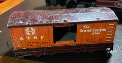 WYANDOTTE Tin Train WRL970 Engine, Coal Tender, Container Car, Grain CarCaboose.
