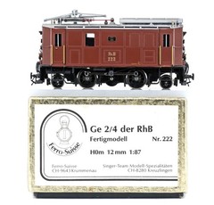 FERRO SUISSE H0m HOm 1:87 BRASS RhB Ge 2/4 Nr. 222 FERTIGMODELL Messing-modell