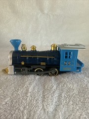 Steam Engine Strong Pull Back 6″ Die Cast & Plastic Stack Blue & Black in Color