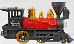 Steam Engine Strong Pull Back 6″ Die Cast & Plastic Stack Black & Red Cow Catch