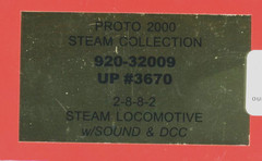 Walthers Proto 2000 Heritage #920-32009 HO 2-8-8-2 Mallet, UP #3670, DCC& sound