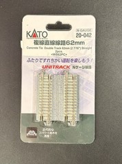 N Scale KATO 20-042 Unitrack set 62mm concrete tie double straight tracks NIB.