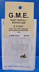 G.M.E. SOUND CAM 2.4mm AXLE 8 POINT FOR STEAM LOCO PFM PBL DCC HO, HOn3,Sn3