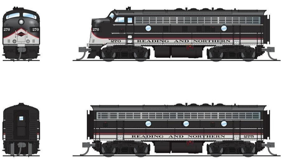 BROADWAY LIMITED 7759 N EMD F7 AB RBMN 270/275 A-unit Paragon4 Sound/DC/DCC