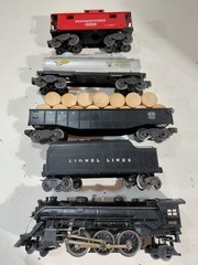 Lionel Train O Gauge Model Railroad Post War 1666 2-6-2 Steam Train Freight Set