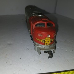 Vintage Santa Fe HO Scale Engine Silver And Red
