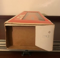 Lionel 6-9858, Curtiss Butterfinger Reefer, Orange w/ Blue Roof, ca. 1973