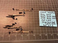 Lionel Train 2026 2037 2018 2029 Locomotive LEFT RIGHT DRIVE PUSH ROD PARTLOT A2
