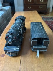 Lionel Prewar 249E 2-4-2 Steam Locomotive w/ 265W Whistle Tender Gunmetal (1937)