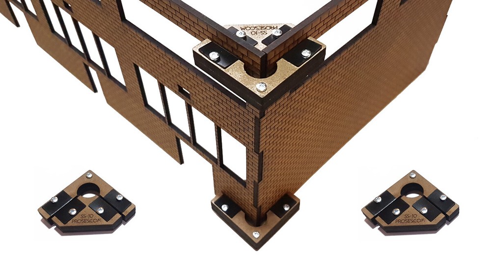90 Degree “Snap & Glue” Large Scale Magnetic Set Squares (4 pcs) for Model Train