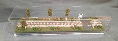 HOn3 SCALE 16″ SINGLE TRACK-NARROW GAUGE-“RR CROSSING SUMMER SCENE” DISPLAY CASE
