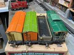 Lionel Loco 251e Red With 4 Cars Prewar O Gauge TESTED Restored (?) SET # 299