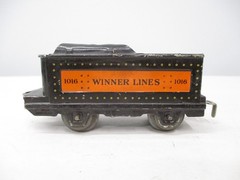 Lionel 1016 Winner Lines Tender Black Orange Litho 4W Prewar O gauge X7937