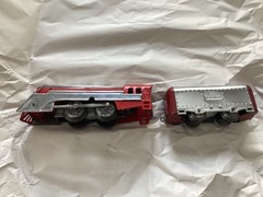Postwar Red & Chrome Hafner Steam Engine & Tender from 1940s -1950s