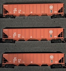MP/Missouri Pacific – 9 Car Lot – 100 ton Coal Hoppers – TrainWorx