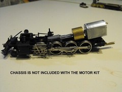 BRASS HO SCALE CAN MOTOR FLYWHEEL KIT FOR STEAM LOCOMOTIVES