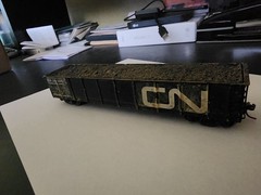 HO Brass Gondola Custom Painted and Decaled w/coal load