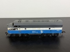 HO Scale Great Northern 377A F-Unit Diesel Locomotive Blue White Gray Vintage