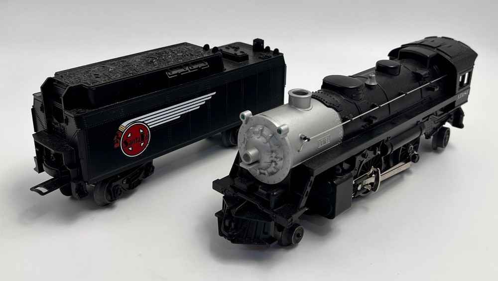 Lionel Santa Fe Railroad Steam Engine 4-4-2 Tender Smoke Rev Whistle ATSF
