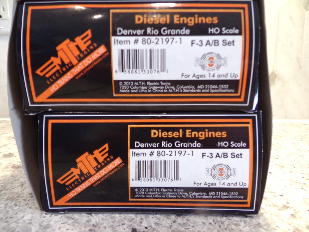 MTH 80-2197-1 DENVER & RIO GRANDE F-3 A/B SET HO Scale DCC/SOUND