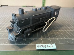Marx O Train SCARCE GUNMETAL GRAY Clockwork Windup Locomotive Engine RUNS Lot J