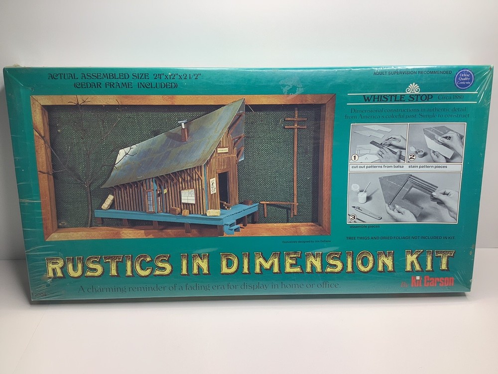 New Sealed Vintage Rustics in Dimensions Kit 12004 Whistle Stop 24”x12”x2.5” DIY
